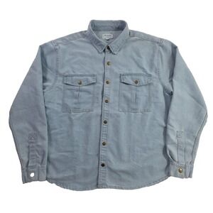Precedent Los Angeles Denim Shirt Men's M Light Wash Snap‎ Closure NEW Pockets